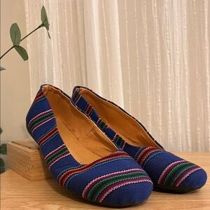 Guatemalan Striped Blue Women's Flats